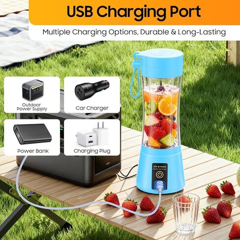 Portable Blender Personal Size Blender - Shakes and Smoothies, Cordless & USB Rechargeable, Lightweight with BPA-Free Cup Suit in Picnic/Sports/Office in Kuwait