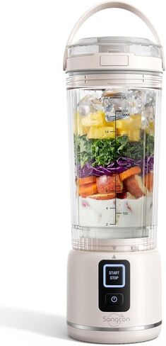 Sangcon Personal Portable Blender for Shakes & Smoothies, 6000mAh Cordless USB-C Rechargeable Blender with 2 Blend Modes, Leakproof Travel Lid, Dishwasher Safe, Ideal for Gym Office Kitchen, BPA-Free in Saudi Arabia
