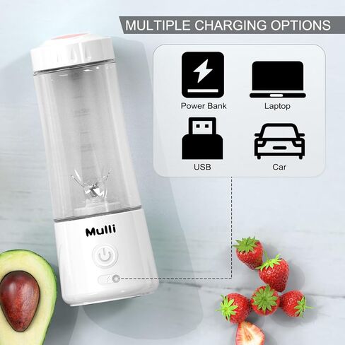 خلاط مولي المحمول، خلاط شخصي قابل لإعادة الشحن عبر USB للعصائر والمخفوقات، خلاط صغير مع ستة شفرات لأغذية الأطفال، والسفر، وصالة الألعاب الرياضية (تحديث) in Kuwait