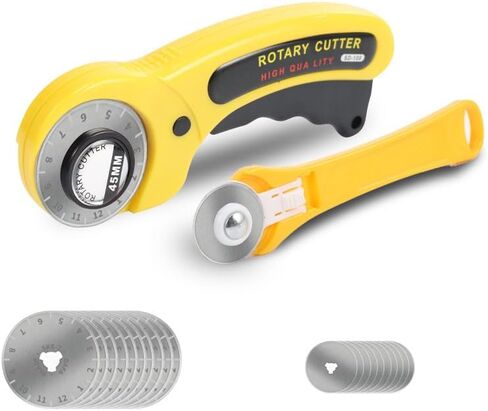 قاطعة دوارة للنسيج، مجموعة قواطع دوارة 45 مم و28 مم مع 10 شفرات إضافية، قاطعة دوارة مريحة مع قفل أمان، مناسبة للجلد والحرف اليدوية والخياطة ونسيج خياطة اللحف (وردي) in Kuwait
