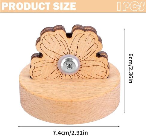Thread Cutter,Thread Cutter Tool Peach Blossom,Quilting Tools,Sewing Tools With Anti-Slip Stand,Tabletop Wooden Rotary Flower Shape Blade Tool For Sewing Seam Craft Projects in Saudi Arabia