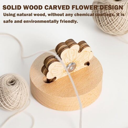 Thread Cutter,Thread Cutter Tool Peach Blossom,Quilting Tools,Sewing Tools With Anti-Slip Stand,Tabletop Wooden Rotary Flower Shape Blade Tool For Sewing Seam Craft Projects in Saudi Arabia