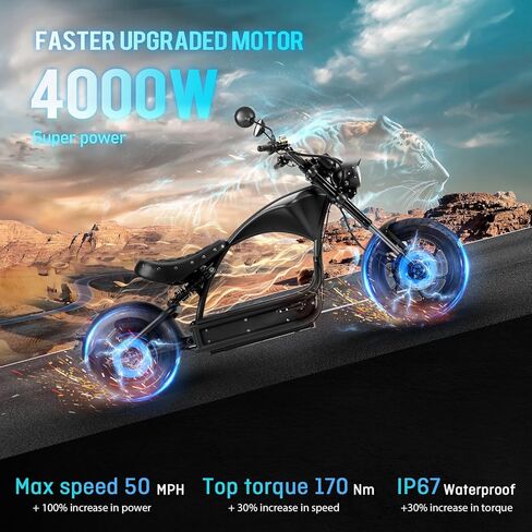 eahora دراجة نارية كهربائية 4000w/3000w eahora m1p سلسلة، 50mph/45mph دراجة نارية كهربائية للبالغين، بطارية 40ah/30ah، ما يصل إلى 40-55miles مع تعليق مزدوج وفرامل hydyaulic كاملة in Kuwait