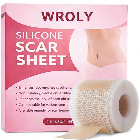 Silicone Scar Sheets, Keloid Scars Tape, Silicone Scar Tape for Surgical Scars, Keloid Bump Removal, C-Section Silicone Scar Removal Strips for Surgical, Tummy Tuck (1.5M) in Saudi Arabia