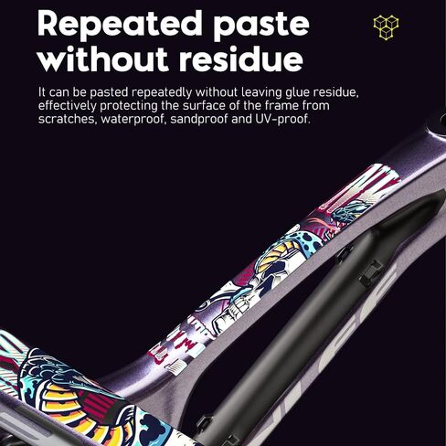 HXBER Anti-Scratch Bike Stickers - Waterproof Decals for Off-Road Mountain Bike Frame in Saudi Arabia