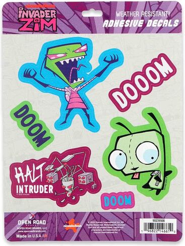 ملصقات الفينيل اللاصقة Invader Zim - مجموعة ممتعة مكونة من 6 ملصقات تضم Zim وGir والمزيد in Kuwait