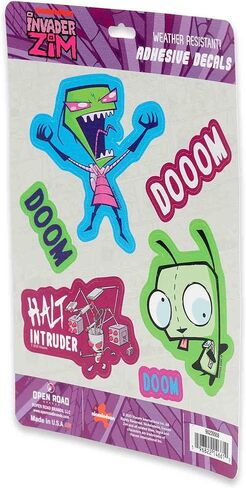 ملصقات الفينيل اللاصقة Invader Zim - مجموعة ممتعة مكونة من 6 ملصقات تضم Zim وGir والمزيد in Kuwait