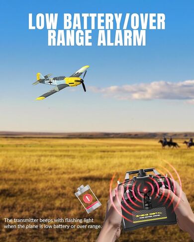 طائرة volantexrc RC، طائرة ذات 4 قنوات للتحكم عن بعد BF109 مقاتلة RTF مع الجنيح والجيروسكوب والألعاب البهلوانية و3 أوضاع سهلة الطيران، طائرة يتم التحكم فيها عن طريق راديو هواية للمبتدئين والكبار (أصفر) in Kuwait
