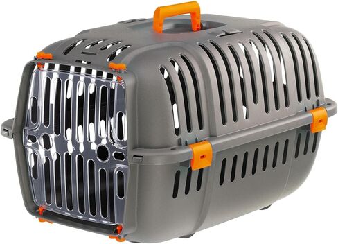 Ferplast Jet Pet Carrier: Value Dog Carrier Suitable for XS Dog Breeds & Small Cats, Assembled Dimensions: 22L x 14.5W x 13H inches, Orange, (73043023PBUS) in Saudi Arabia