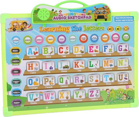 مخطط حائط Alomejor Talking ABC مع تقنية القراءة الذكية التي تعمل باللمس، آلة تعلم اللغة الإنجليزية متعددة الوسائط للأطفال، أداة تعليمية محمولة لتطوير ثنائي اللغة في المنزل in Saudi Arabia