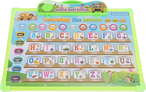 مخطط حائط Alomejor Talking ABC مع تقنية القراءة الذكية التي تعمل باللمس، آلة تعلم اللغة الإنجليزية متعددة الوسائط للأطفال، أداة تعليمية محمولة لتطوير ثنائي اللغة في المنزل in Saudi Arabia