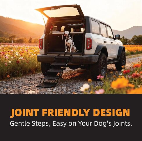 Dog Stairs 4 Steps Foldable Dog Ramp with Non-Slip Surface, Portable Dog Steps for Cars,SUV and Truck, Supports up to 250 lbs in Saudi Arabia