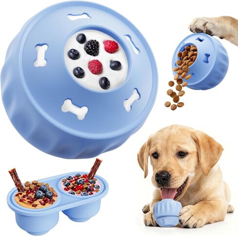 Frozen Treat Dispensing Dog Toy, Long Lasting Interactive Dog Toys for Boredom, Dogs Licking Toy to Keep Them Busy, Birthday Gifts for Small/Medium Dogs in Saudi Arabia