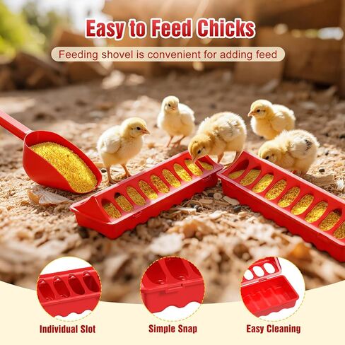 Pawaboo 7-in-1 Chicken Brooder Box for Chick Starter Kit, Includes Chicks Perches, Chicken Feeders, Chick Waterers, Chickens Feeding Spoon, Chicks Supplies (Brooder Set), Red + Wood Color in Saudi Arabia