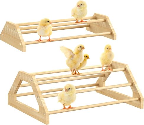 Pawaboo 7-in-1 Chicken Brooder Box for Chick Starter Kit, Includes Chicks Perches, Chicken Feeders, Chick Waterers, Chickens Feeding Spoon, Chicks Supplies (Brooder Set), Red + Wood Color in Saudi Arabia