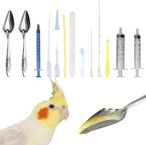 14 pcs Baby Bird Feeding Syringe Set, Small Bird Feeding Hand Feeding Tubes Kit, Parrot Feeder Food Feeding & Watering Supplies for Baby Birds Small Pet in Saudi Arabia