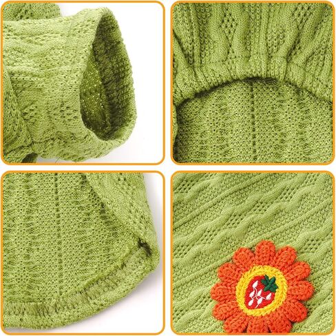 3 Pieces Dog Sweaters for Small Dogs Girl, Soft Puppy Knitted Sweater Cute Flower Patch Pullover Clothes Chihuahua,M in Saudi Arabia