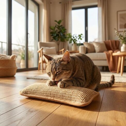 Cat Toy, Interactive Catnip Chew Toy, Durable 12 Inches Catnip Kicker Soft Sisal Pillow with Organic Catnip for Kittens and Adult Cats for Indoor Scratching, Chewing & Teething (1) in Saudi Arabia