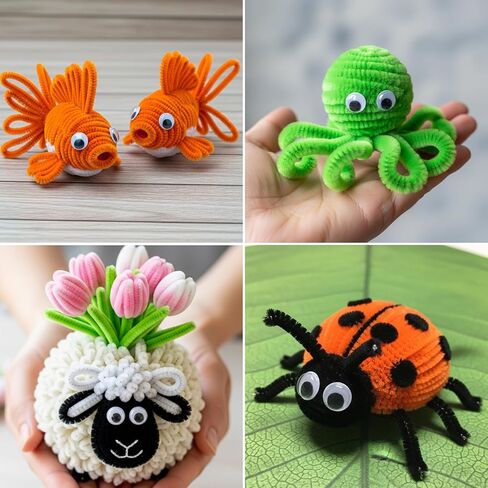 Caydo 520 Pieces Pipe Cleaners 40 Assorted Colored Chenille Stems for Art and Crafts, Pipe Cleaner Crafts for DIY Art and Craft Projects Creative Gift Party Valentine's Day Decorations in Saudi Arabia