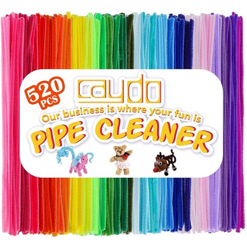 Caydo 520 Pieces Pipe Cleaners 40 Assorted Colored Chenille Stems for Art and Crafts, Pipe Cleaner Crafts for DIY Art and Craft Projects Creative Gift Party Valentine's Day Decorations in Saudi Arabia