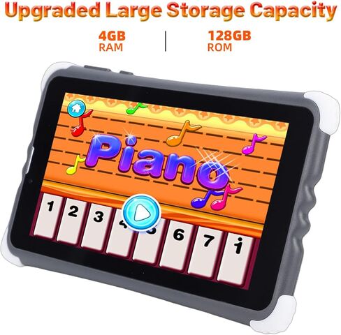 ZJchao Kids Tablet 7 Inch Parental Control 128GB ROM Expandable Educational Tablet with Shockproof Case and Dual Camera for Children Learning in Saudi Arabia