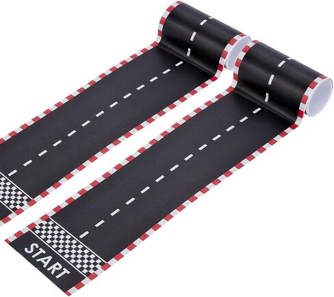 OLYCRAFT 4m Start Wall Border Road ملصقات 3.9 بوصة واسعة المسار الشريط ملصق ذاتية اللصق الطرق نموذج ملصقات سباق حزب الديكور ملصق لاصق البلاستيك الشريط لديكور حفلة عيد ميلاد الطرق in Saudi Arabia