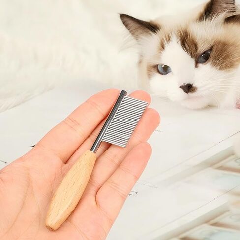 2-pack pet face comb with wooden handle, dog and cat tear comb, pet eye and facial beauty tool in Kuwait