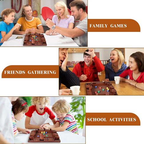 لعبة Shut The Box الخشبية، 4 لاعبين ألعاب الرياضيات للأطفال من سن 8 إلى 12 عامًا، ألعاب عائلية لصندوق النرد للأطفال والكبار، ألعاب الطاولة للأطفال من سن 5 إلى 7 سنوات، لعبة Close The Box مقاس 12 بوصة للفصل الدراسي أو المنزل أو الحفلات (4-ريترو) in Kuwait