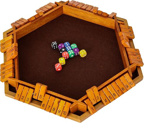 لعبة Shut The Box الخشبية، 4 لاعبين ألعاب الرياضيات للأطفال من سن 8 إلى 12 عامًا، ألعاب عائلية لصندوق النرد للأطفال والكبار، ألعاب الطاولة للأطفال من سن 5 إلى 7 سنوات، لعبة Close The Box مقاس 12 بوصة للفصل الدراسي أو المنزل أو الحفلات (4-ريترو) in Kuwait