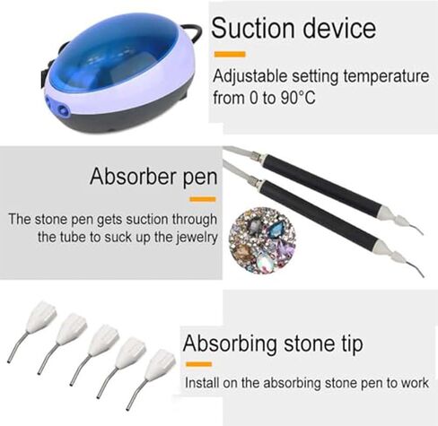 آلة إعداد الشمع - لحام شمع صغير بدرجة حرارة قابلة للتعديل لصنع المجوهرات، طلاء الماس، الحرف اليدوية مع قلم الشفط والعرض in Kuwait