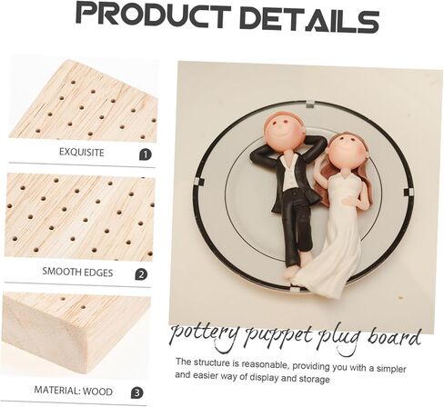 ARTIBETTER DIY Clay Figure Base 2pcs Wooden Plug Board for Pottery Sculpture Portable Drying Stand for Clay Crafts and Figurines in Saudi Arabia