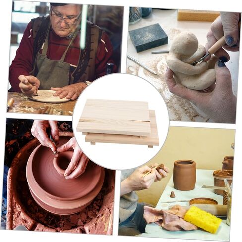 DOITOOL 2pcs Portable Wooden Clay Board for Pottery and Sculpting Absorbent Drying Mat for Ceramic Projects Versatile Clay Wedging Board for Artisans in Saudi Arabia