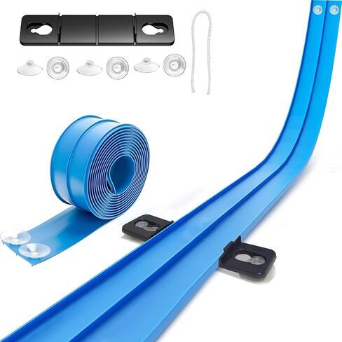 15 Ft Flexible Race Track for Kids, Two-Lane Flex Blue Track for 1:64 Diecast Cars Toys, Includes 2 Cars & 6 Suction Cups & 1 Rope, Portable Design, Birthday Gift for Boys & Girls Ages 3-8 in Saudi Arabia