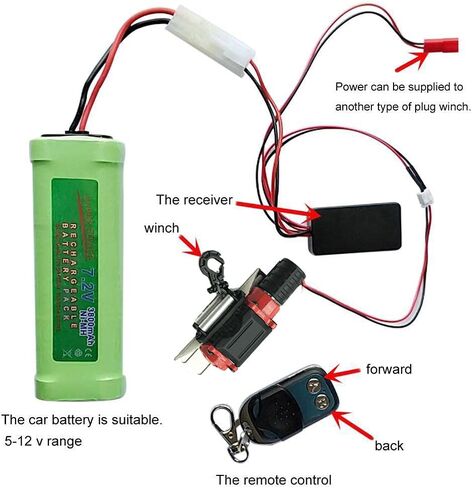 Replacement 1:10 RC Car Warn Winch Fit for SCX10 D90 D110 TF2 TRX4 TRX-4 KM2 RC Car B in Kuwait