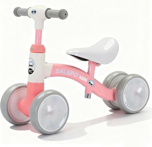 Baby Balance Bike Toy for for 12-36 Months, Toddler Balance Bike with Adjustable Seat, Handle &4 Silence Wheels No Pedal, Pre-School First Ride for Boy Girl First Birthday Gift in Saudi Arabia