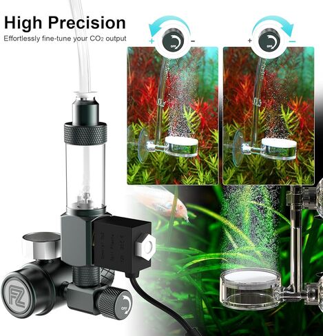 FZONE Aquarium CO₂ Regulator, Aquarium CO₂ System Mini Kit with Diffuser, Upgraded DC Solenoid and Bubble Counter Check Valve, for Establishing CO₂ System in Aquatic Plant Tank in Saudi Arabia