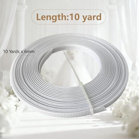 Polyester Boning for Sewing, 1Pack 10 Yards × 6mm Lightweight High-Density Sew-Through Corset Boning for Wedding Dress, Bustier, DIY Clothing (White) in Saudi Arabia