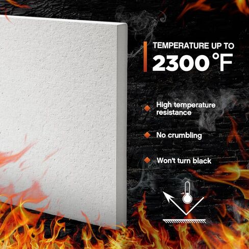 2 حزمة من ألواح العزل من ألياف السيراميك، تصنيف 2300 فهرنهايت، 24 × 15 × 3/4 بوصة، لوح سيراميك عازل حراري لمواقد الخشب، المواقد، الأفران، أفران البيتزا، أفران البيتزا in Saudi Arabia
