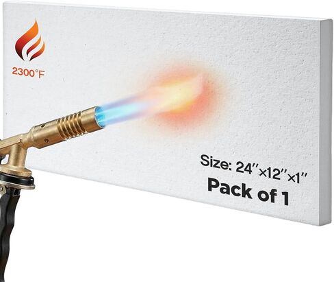 2 حزمة من ألواح العزل من ألياف السيراميك، تصنيف 2300 فهرنهايت، 24 × 15 × 3/4 بوصة، لوح سيراميك عازل حراري لمواقد الخشب، المواقد، الأفران، أفران البيتزا، أفران البيتزا in Saudi Arabia