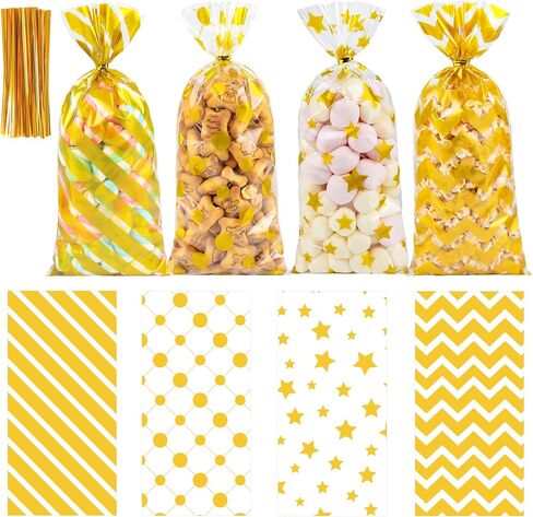QOIUSO Pink Valentines Treat Bags – 100PCS Clear Cellophane Goodie Bags with Twist Ties - Valentine Plastic Gift Bag for Candy, Cookies, Classroom Valentine Exchange, Kids Party Favors & Small Gifts in Saudi Arabia