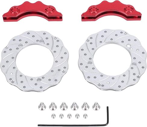 RC Brake Disc Caliper Set, High Simulation Aluminum Alloy Brake Discs RC Crawler Brake Disc for RC Crawler Car (Red) in Kuwait