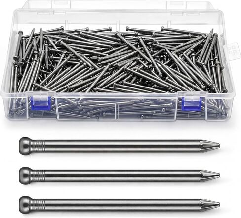 1000 قطعة من المسامير المصقولة من الفولاذ الكربوني مقاس 2 بوصة مع صندوق تخزين، وأظافر ذات لمسة نهائية لامعة للأجهزة، لتعليق الصور على الحائط وإطار خشبي، والأسقف والجص والخرسانة DIY، 2 × 0.16 × 0.12 بوصة in Kuwait