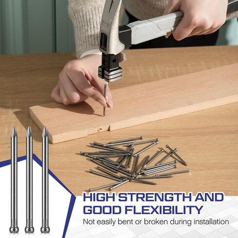 1000 قطعة من المسامير المصقولة من الفولاذ الكربوني مقاس 2 بوصة مع صندوق تخزين، وأظافر ذات لمسة نهائية لامعة للأجهزة، لتعليق الصور على الحائط وإطار خشبي، والأسقف والجص والخرسانة DIY، 2 × 0.16 × 0.12 بوصة in Kuwait