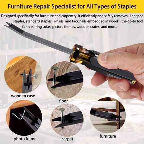 2PCS Staple Remover,Heavy Duty Upholstery Staple removers Puller Removal Tool for Hardwood, Furniture,Construction,Carpet Padding & Window Frames in Saudi Arabia