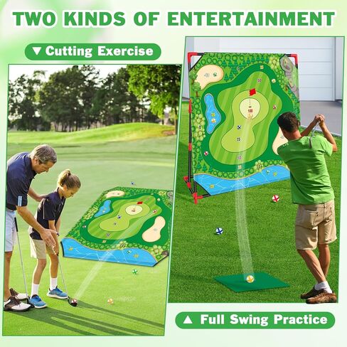 Golf Game Play Set, Golf Chipping Games for Kids with 24 Sticky Golf Balls, 2 Golf Clubs ＆ 2 Golf Hitting Mats, Indoor Outdoor Lawn Backyard Golf Gifts for Men＆Kids in Saudi Arabia