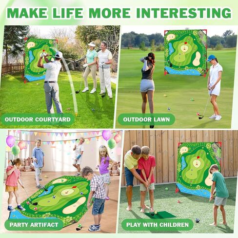 Golf Game Play Set, Golf Chipping Games for Kids with 24 Sticky Golf Balls, 2 Golf Clubs ＆ 2 Golf Hitting Mats, Indoor Outdoor Lawn Backyard Golf Gifts for Men＆Kids in Saudi Arabia