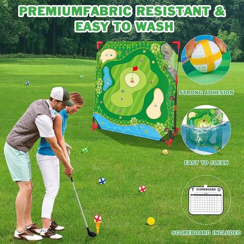 Golf Game Play Set, Golf Chipping Games for Kids with 24 Sticky Golf Balls, 2 Golf Clubs ＆ 2 Golf Hitting Mats, Indoor Outdoor Lawn Backyard Golf Gifts for Men＆Kids in Saudi Arabia