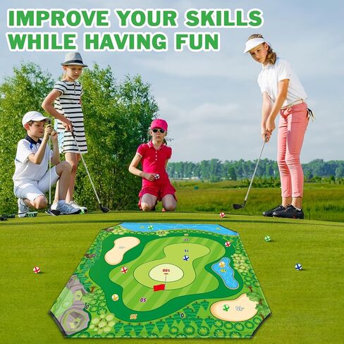 Golf Game Play Set, Golf Chipping Games for Kids with 24 Sticky Golf Balls, 2 Golf Clubs ＆ 2 Golf Hitting Mats, Indoor Outdoor Lawn Backyard Golf Gifts for Men＆Kids in Saudi Arabia