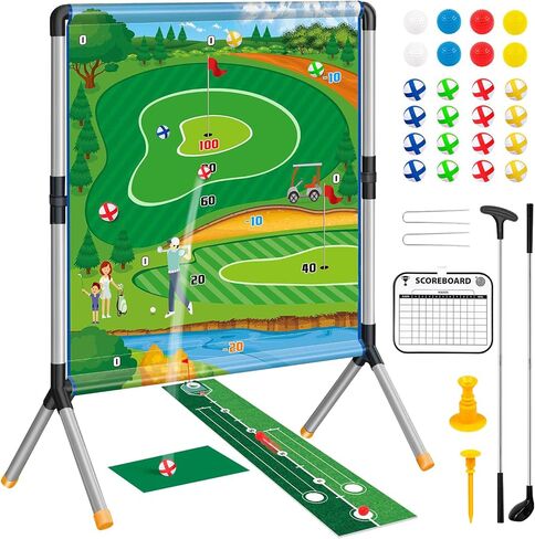 Golf Game Play Set, Golf Chipping Games for Kids with 24 Sticky Golf Balls, 2 Golf Clubs ＆ 2 Golf Hitting Mats, Indoor Outdoor Lawn Backyard Golf Gifts for Men＆Kids in Saudi Arabia