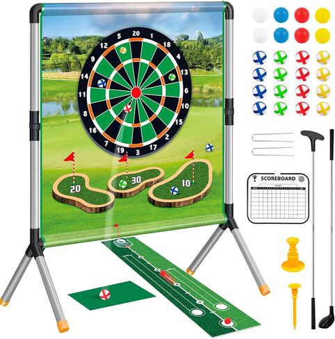 Golf Game Play Set, Golf Chipping Games for Kids with 24 Sticky Golf Balls, 2 Golf Clubs ＆ 2 Golf Hitting Mats, Indoor Outdoor Lawn Backyard Golf Gifts for Men＆Kids in Saudi Arabia